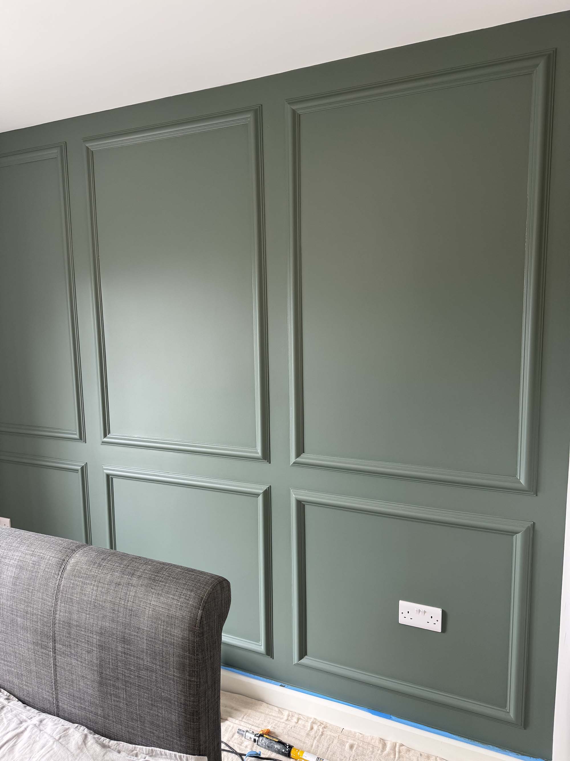 Wall paneling after painted